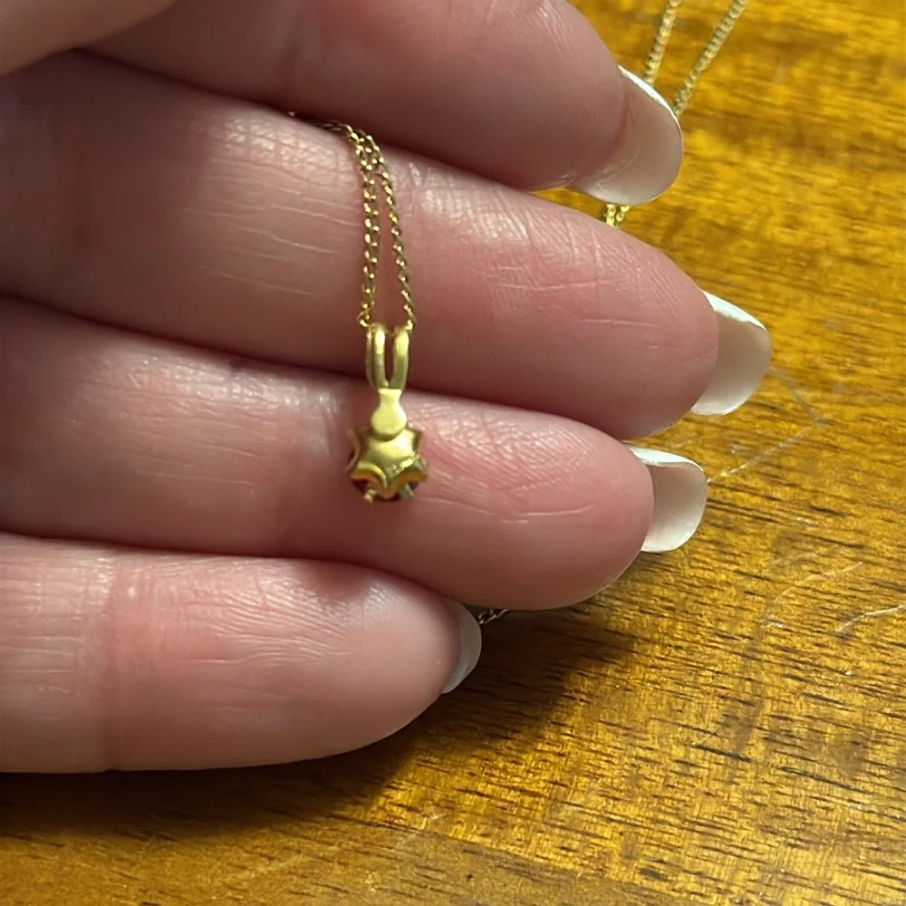 Red Crystal Gold Filled Necklace‎